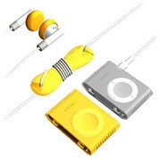 SUMLS2GSK-YE (クリア＆イエロー) [iPod shuffle(aluminum)専用 シリコンケース 2個+アクセサリーセット]