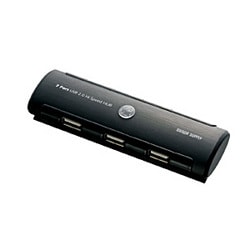 USB2.0ハブ 3＋4ポート セルフ/バスパワー両対応 ブラック USB-HUB223BK