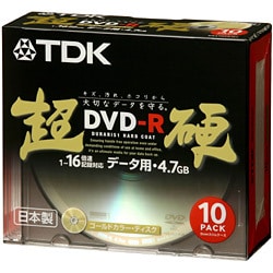 超硬DVD-Rゴールドカラー・ディスク 16倍速記録対応 5mmスリムタイプケース 10枚パック DR47HCG10T