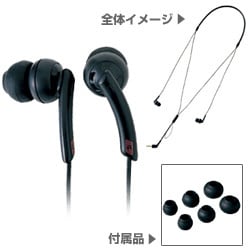 MM-HP107BK (ブラック) [ネックストラップ型 ステレオイヤホン]
