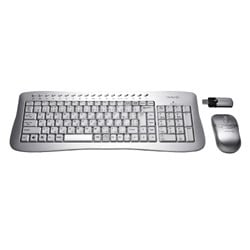 KM-1W(S) [USB2.0/1.1対応 18ホットキー搭載 ワイヤレスキーボード＆マウスシステム シルバー]