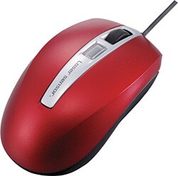 USB&PS/2対応 レーザーマウス レッド MUS-CLT42R