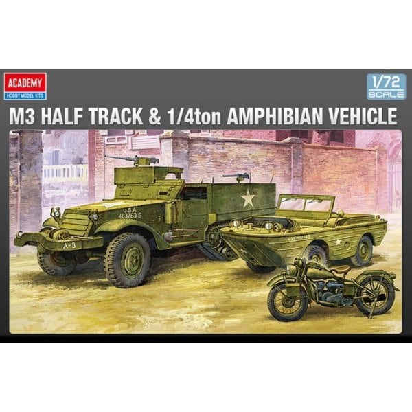 13408 1/72 アメリカ軍 M3ハーフトラック＆GPA＆オートバイ [1/72スケール プラモデル]