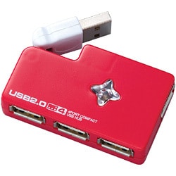 USB2.0ハブ 4ポート レッド UH-2194R
