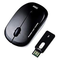 USB接続 ワイヤレス レーザーマウス ブラック MA-LSW7BK