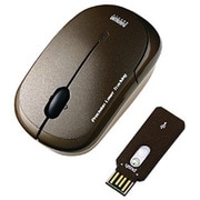 USB接続 ワイヤレス レーザーマウス ブラウン MA-LSW7BR