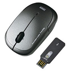 USB接続 ワイヤレス レーザーマウス ダークシルバー MA-LSW7DS