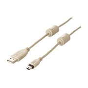 ミニUSBケーブル USB2.0対応 mini-B フェライトコア付き 5m AUM250FC