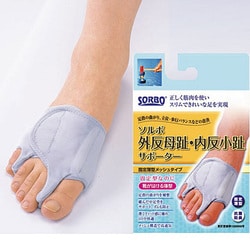ソルボ 外反母趾･内反小趾サポーター 固定薄型メッシュタイプ S（21.5～23.0cm） シルバーグレー 63224 右足用 1個入