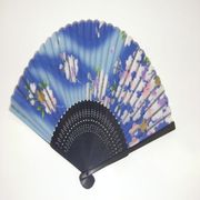 シルク扇子 さくら青