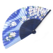 シルク扇子 さくら青