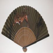 シルク扇子 虎