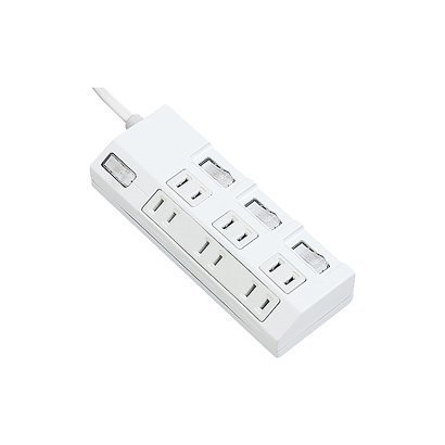 ザ・タップ マルチシリーズ 個別・集中スイッチ付雷サージ 6個口 2m ホワイト WHA292637WKP