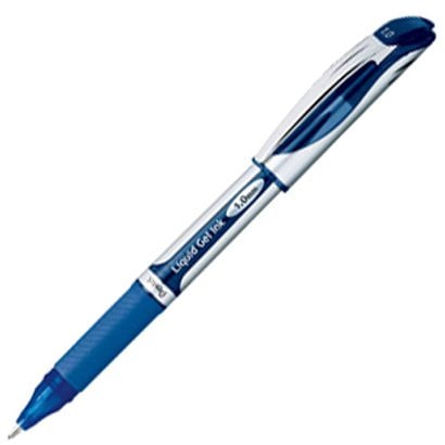 ゲルインキボールペン ENERGEL（エナージェル） キャップ式 1.0mm インク色：青 本体色：シルバー 砲弾チップ 太字 速乾 BL60-C