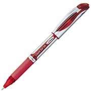 ゲルインキボールペン ENERGEL(エナージェル) キャップ式 1.0mm インク色:赤 本体色:シルバー 砲弾チップ 太字 速乾 BL60-B