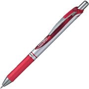 ゲルインキボールペン ENERGEL(エナージェル) 0.7mm ノック式 インク色:赤 本体色:シルバー 砲弾チップ 速乾 BL77-B