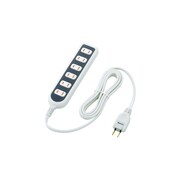 安全タップ 2P 6個口 ホワイト 2m TAP-N036-20