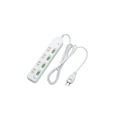 安全タップ 節電 2P 4個口 ホワイト 2m TAP-N037-20