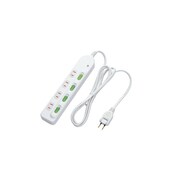 安全タップ 節電 2P 4個口 ホワイト 2m TAP-N037-20