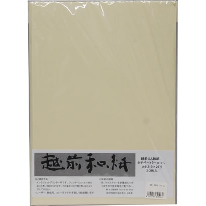 越前OA和紙 鳥の子 A4 肌色 80g 30枚 ME-304