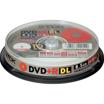 DVD＋R 片面2層 8.5GB 8倍速対応 インクジェットプリンタ対応 ポットケース入り 10枚 D+R85PWB10PS