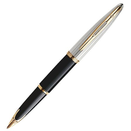 カレンデラックス　万年筆18金ペン先　ブラック＆シルバー