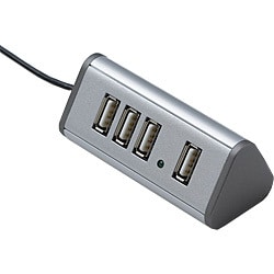 USB2.0対応 マグネット内蔵4ポートハブ 限定カラーシルバー HBH4TRSV