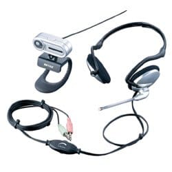 USB2.0/1.1接続 CMOS 130万画素 WEBカメラ ヘッドセット付 シルバー BWC130MH05SVA