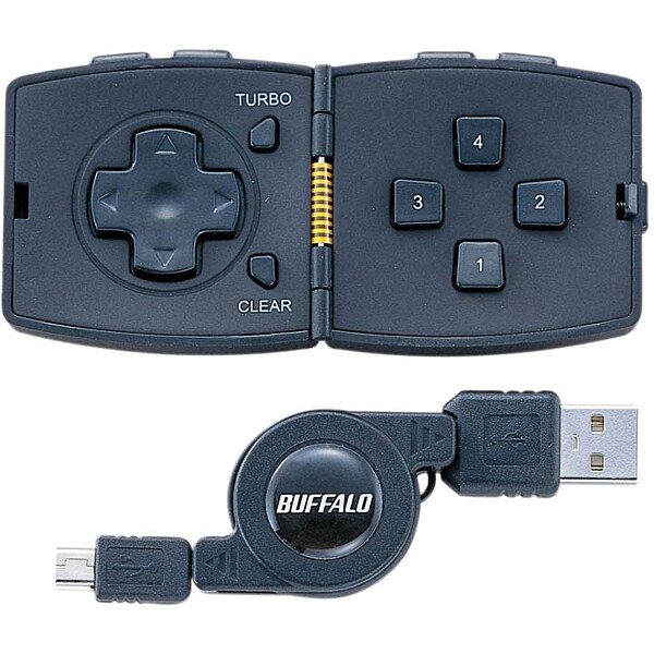 出張便利シリーズ USB接続 ゲームパッド 巻取りモデル ブラック BBTGC01BKA