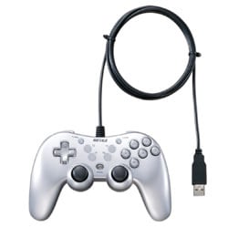 振動&連射機能搭載 デジタル&アナログ 16ボタン USBゲームパッド シルバー BGCUCF1601SVA