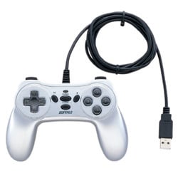 連射機能搭載 10ボタン USBゲームパッド シルバー RoHS指令準拠 BGCUD1002SVA