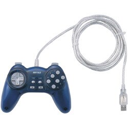 連射機能付 12ボタン USBゲームパッド ブルー BGCUD1201BLA