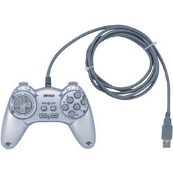 連射機能付 12ボタン USBゲームパッド シルバー BGCUD1201SVA