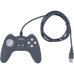 連射機能付 8ボタン USBゲームパッド ブラック BGCUD801BKA