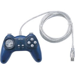 連射機能付 8ボタン USBゲームパッド ブルー BGCUD801BLA