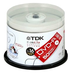 DR47PC50PU ［DVD-R 4.7GB データ用 16倍速対応 インクジェットプリンタ対応 ホワイトディスク スピンドルケース入り 50枚］