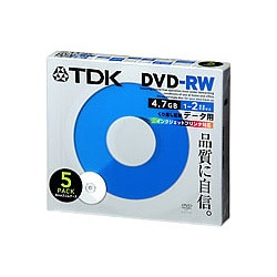 DVD-RW 4.7GB 2倍速対応 インクジェットプリンタ対応 5mmスリムタイプケース入り 5枚 DRW47PA5S