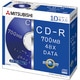 データ用CD-R 点字モデル 700MB 48倍速 5mm厚ケース 白 10パック SR80SB10