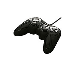 振動＆連射機能付 デジタル＆アナログ USBゲームパッド 12ボタン ブラック BGCUCF1206BKA