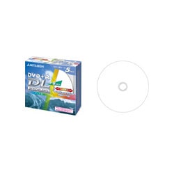 データ用DVD+R DL 8.5GB 8倍速 インクジェットプリンタ対応 ワイドエリア ホワイトレーベル 5枚 DTR85HP5