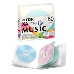 CD-R オーディオ 80分 10枚パック インクジェットプリンタ対応 カラーミックス ファイルケース CD-RXA80CPWX10FLS