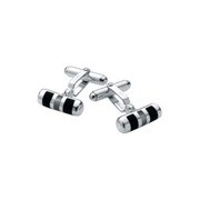 PN130-SS カフス Bullet Cufflinks Onyx And Mother Of Pearl Centre