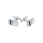 PN283-SS [カフス Rectangular Mother Of Pearl & Onyx Cufflinks]