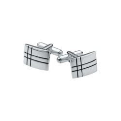 TR011-SS カフス Cufflinks Bright Oxidised Flag Lined