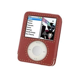 第3世代 iPod nano用レザーケース ベルトクリップ付 スリーブタイプ レッド PALCIPDN3BS/RD