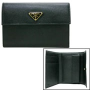三つ折り財布 1M0510 SAFFIANO ORO/NERO