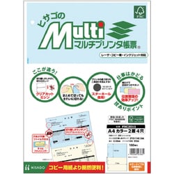マルチプリンタ帳票(FSC森林認証紙) A4 カラー 2面 4穴 100枚 FSC2011