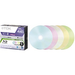 録画用BD-R Ver.1.2 1-4倍速　25GB 5枚 インクジェットプリンタ対応 BDV-R25CPMX5A