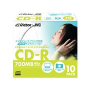 データ記録用ディスク CD-R 700MB 48倍速 インクジェットプリンター対応 ホワイトディスク 10枚 CD-R80PF10