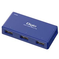 USB2.0ハブ 4ポート ブルー UH-2204SBL